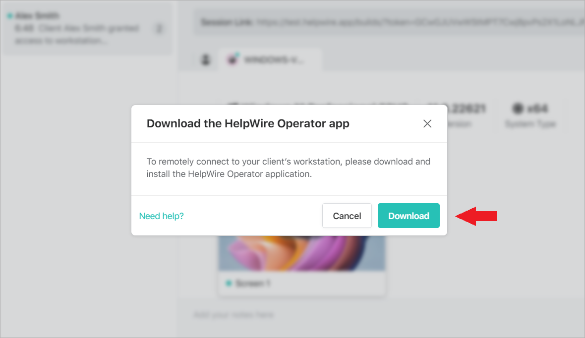 Downloading the HelpWire Operator application