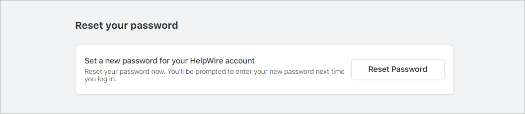 Setting a new password for your HelpWire account