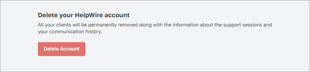 Deleting a HelpWire account