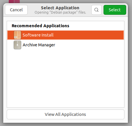 Selecting the Software Install app to install HelpWire