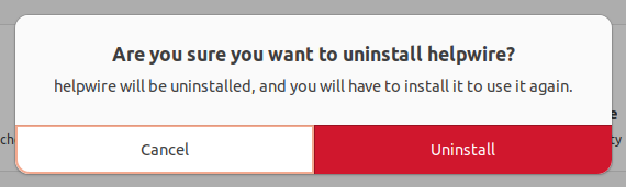 Confirming HelpWire uninstallation