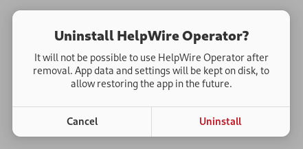 Confirming HelpWire uninstallation