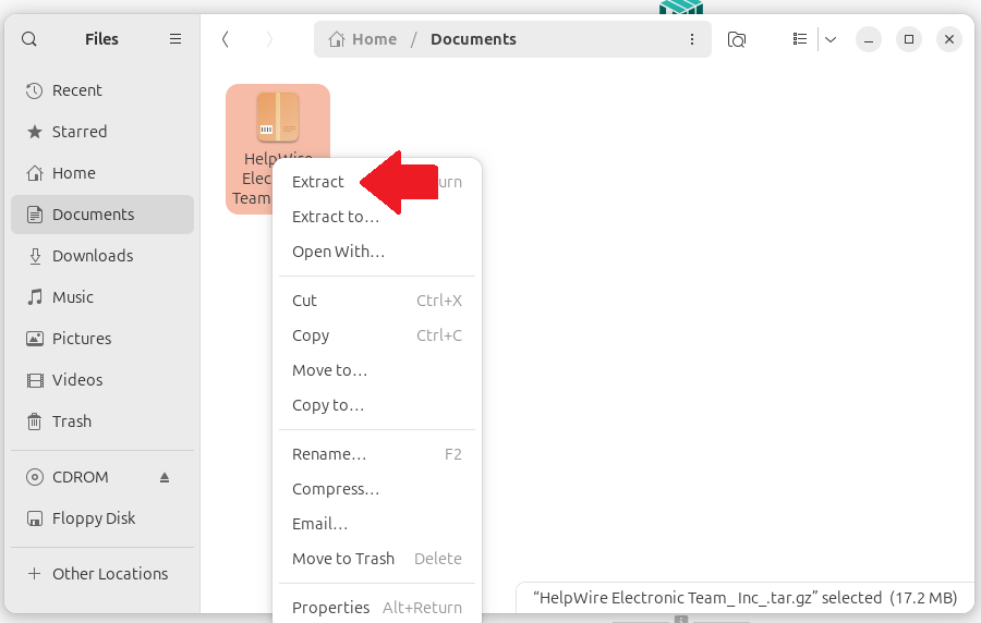 Extracting application files