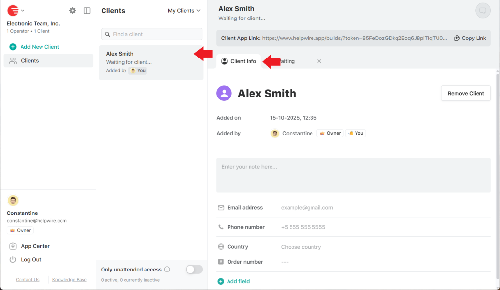 Editing a client profile – HelpWire Knowledge Base