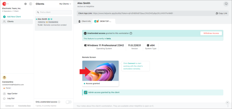Requesting unattended remote access – HelpWire Knowledge Base