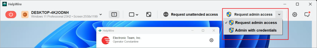 HelpWire Operator app menu – HelpWire Knowledge Base