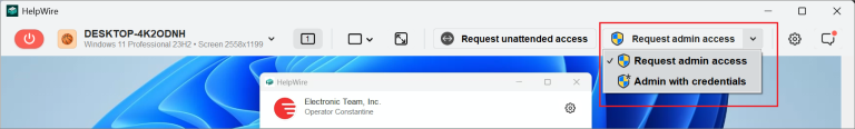 HelpWire Operator app menu – HelpWire Knowledge Base
