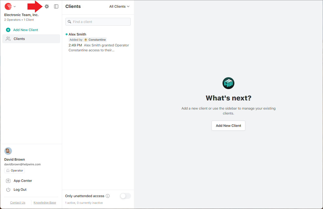 The HelpWire account settings