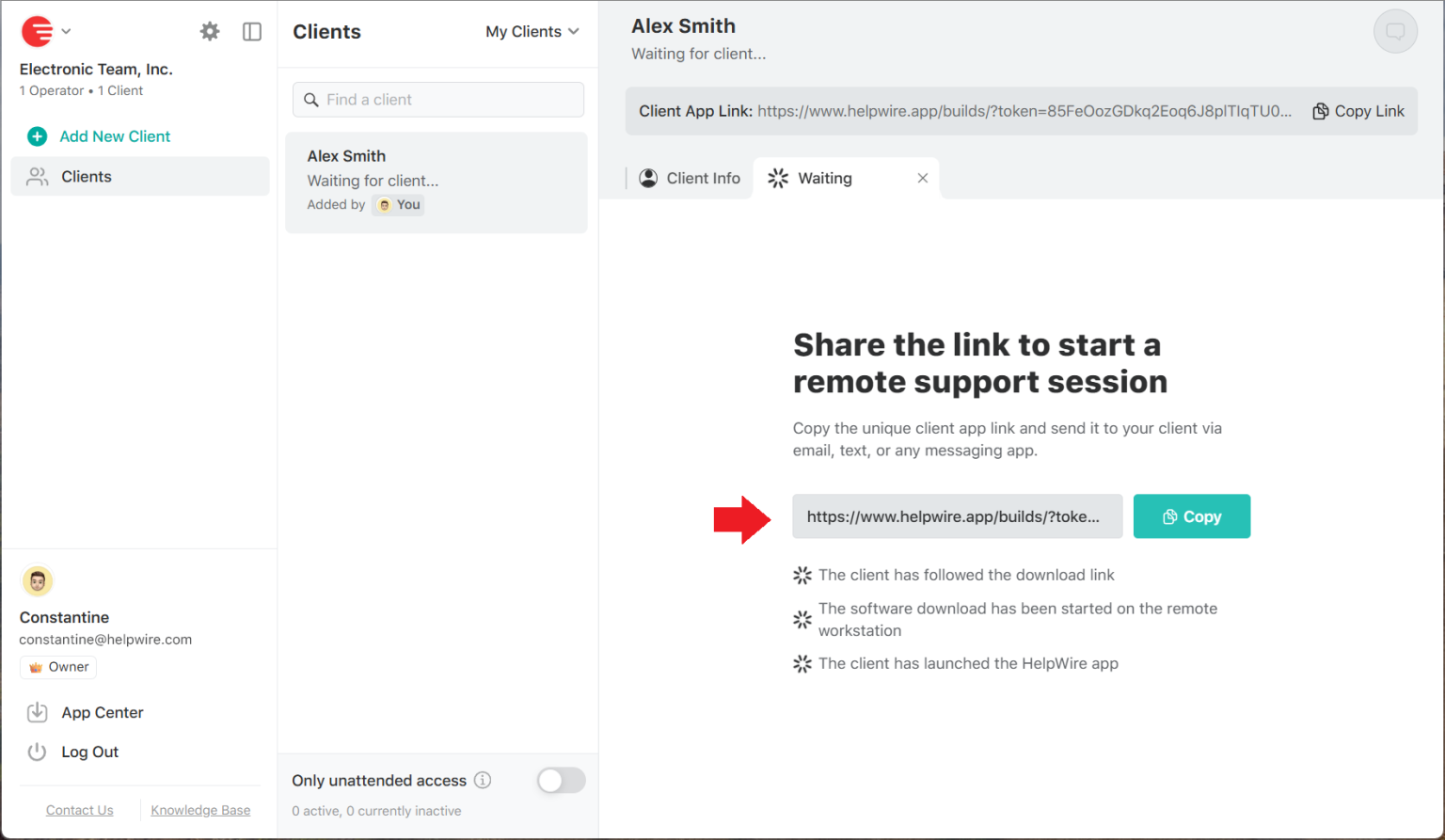 Share the client app link – HelpWire Knowledge Base