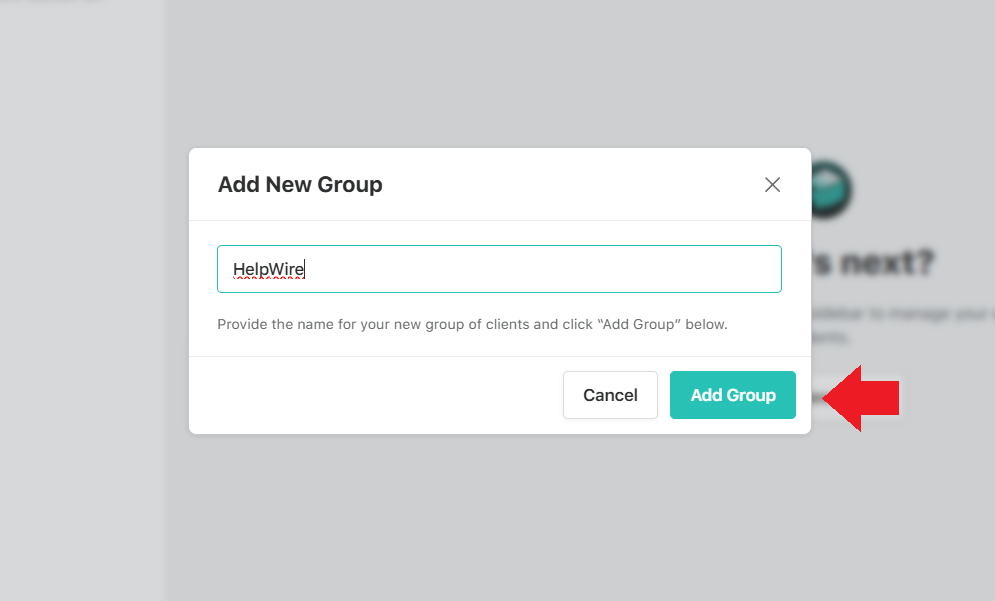 Naming a new client group